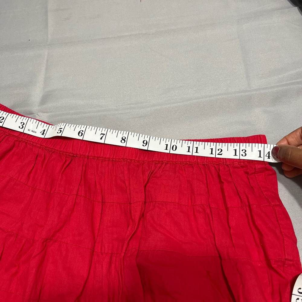 Travel Smith Red Cotton Tiered Boho Maxi Skirt Womens Size M Flowy - Picture 5 of 7